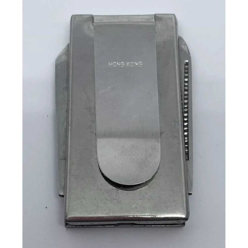 Stainless Steel Money Clip with‎ Nail File and Pen Knife, Made In Hong Kong
